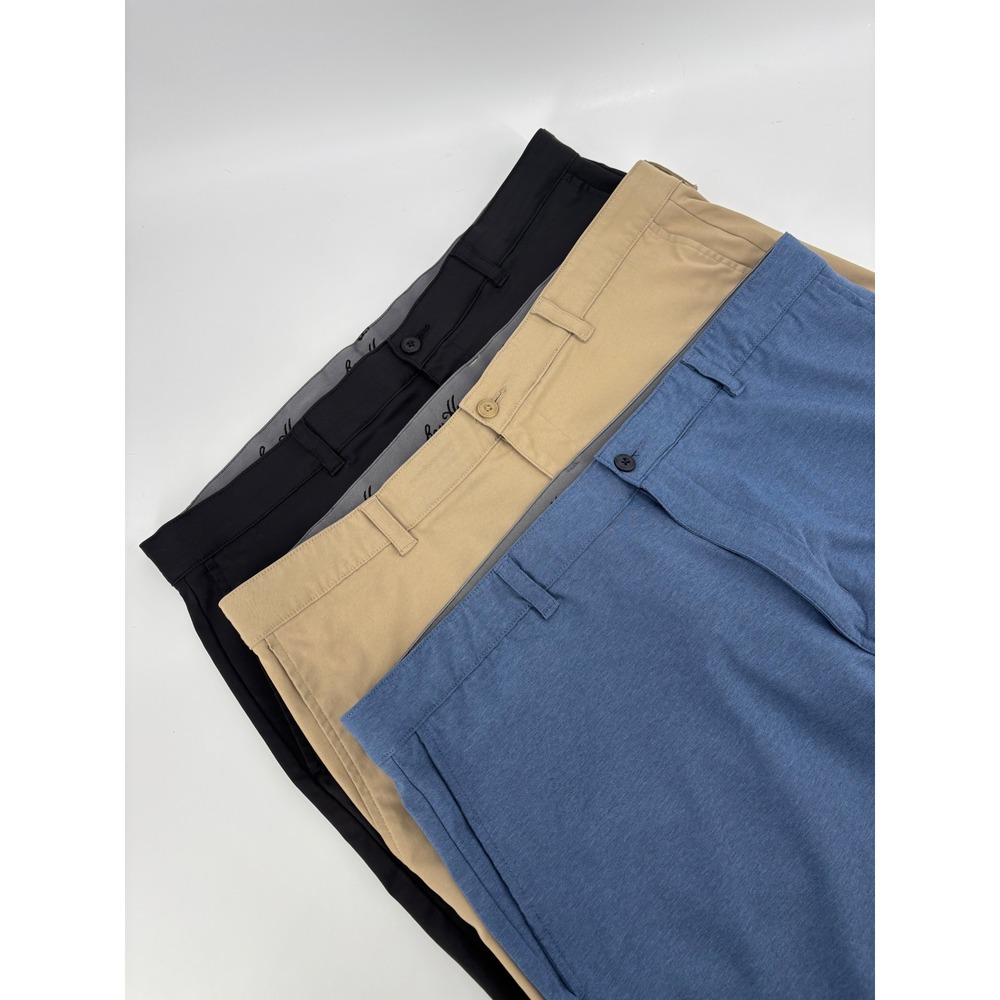 Ben Hogan Mens Golf Shorts Lot of 3 Size 38 Black Khaki Blue Performance Stretch